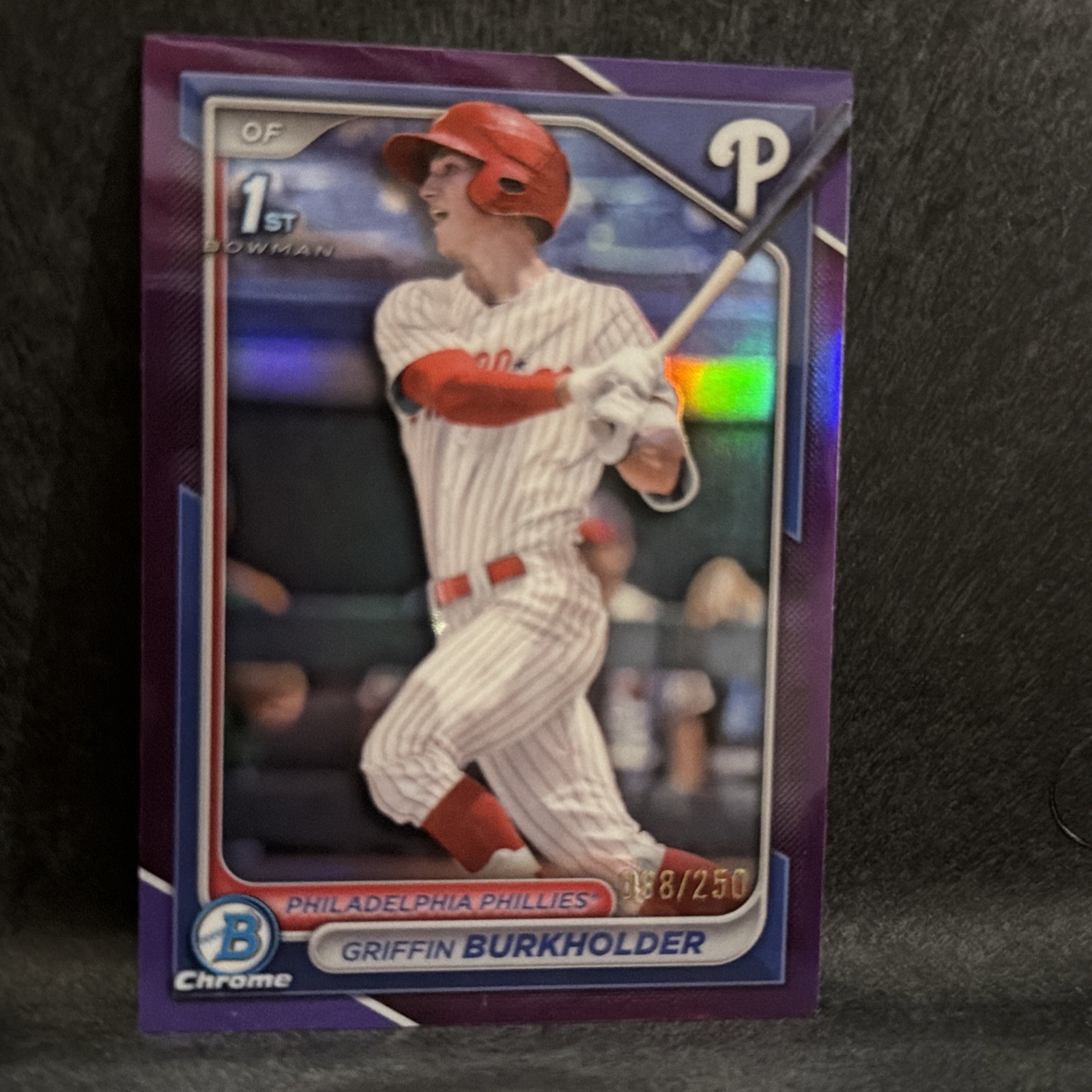 2024 Bowman #BDC-60 Griffin Burkholder Chrome Purple Refractor 1st Bowman /250