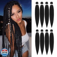 DIFUNEE Pre-stretched Braiding Hair - 28 Inch 8 Packs Natural Black Super Lon