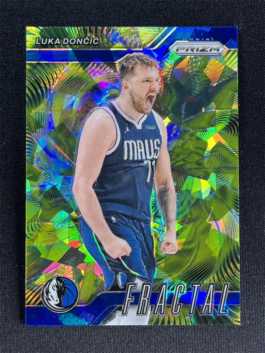 2024-25 Panini Prizm Luka Doncic #4 Blue Cracked Ice Prizm Fractal /125
