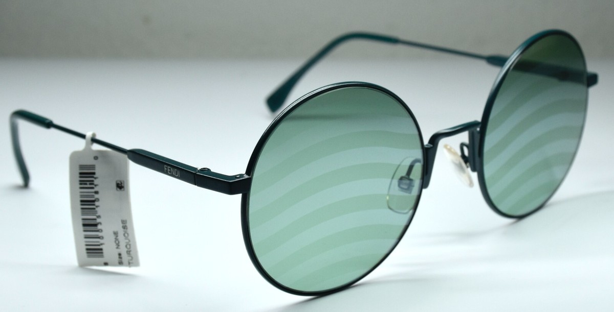 FENDI NWT $495 FF0248/S 1EDXR MATT GEEN TURQUOISE WAVES ROUND