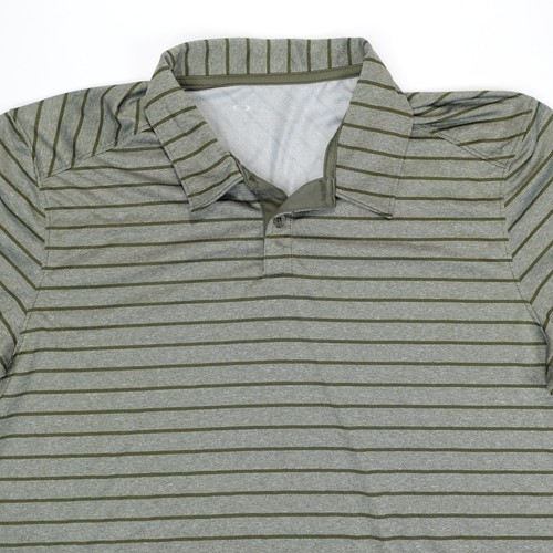 Oakley Kurzarm Poloshirt Grün Gestreift Regular Fit Herren Größe L - Bild 1 von 6