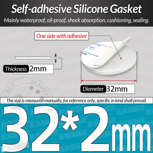 Solid Round Self Adhesive Silicone Pad Disc Sheet Gaskets Ø 5-150mm Thick 1-10mm - Picture 72 of 251