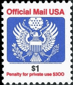 1993 $1 Eagle Official Mail USA Red & Blue Scott O151 M 1993 $1 Eagle Official Mail USA Red & Blue Scott O151 M