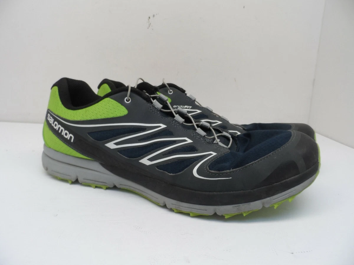 Salomon Men s Sense Mantra 2 Running Shoe Granny Green Grey Denim Deep Blue 10M