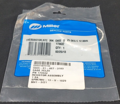 Miller 173632 Thermistor Ntc 30K Ohm 25 Deg C 12.00In Lead