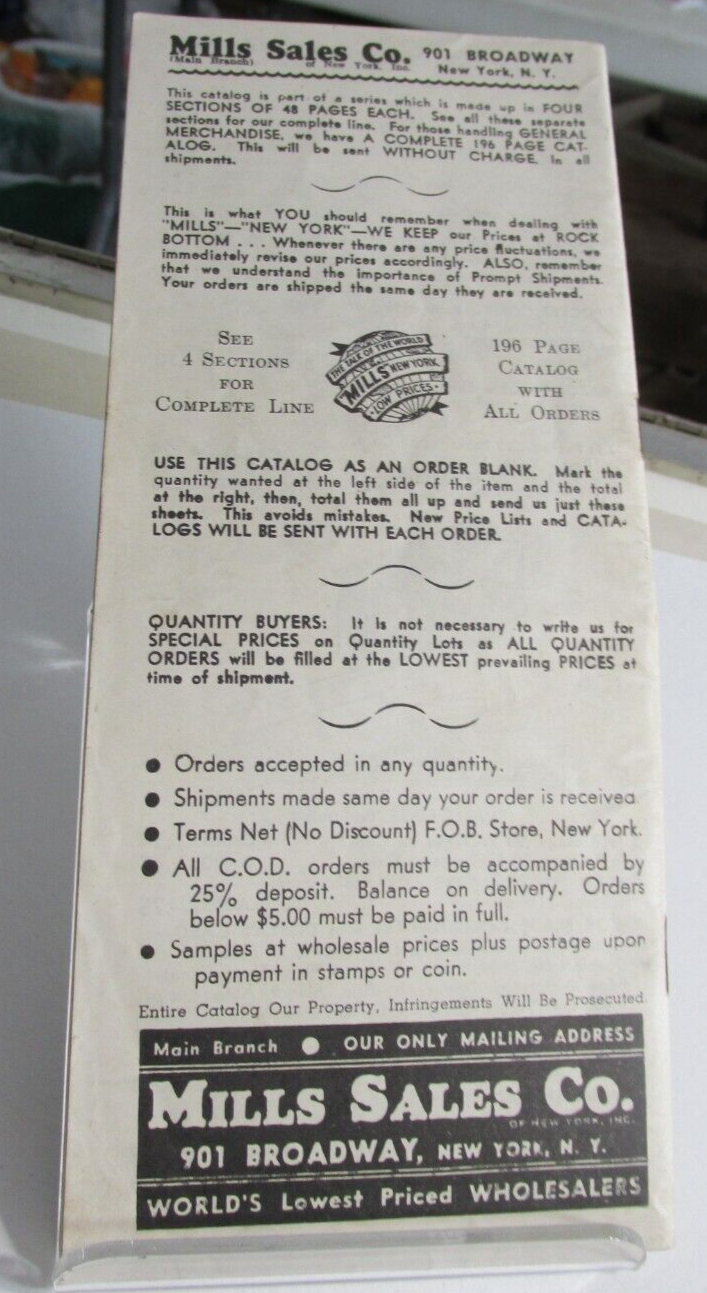 1938 MILLS SALES CO Wholesale Catalog, Drugstore Supplies, Safety