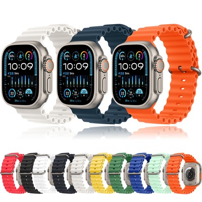 Ocean Band for Apple Watch 11 10 9 8 7 6 Silicone Sport Strap 44/41/45/49mm