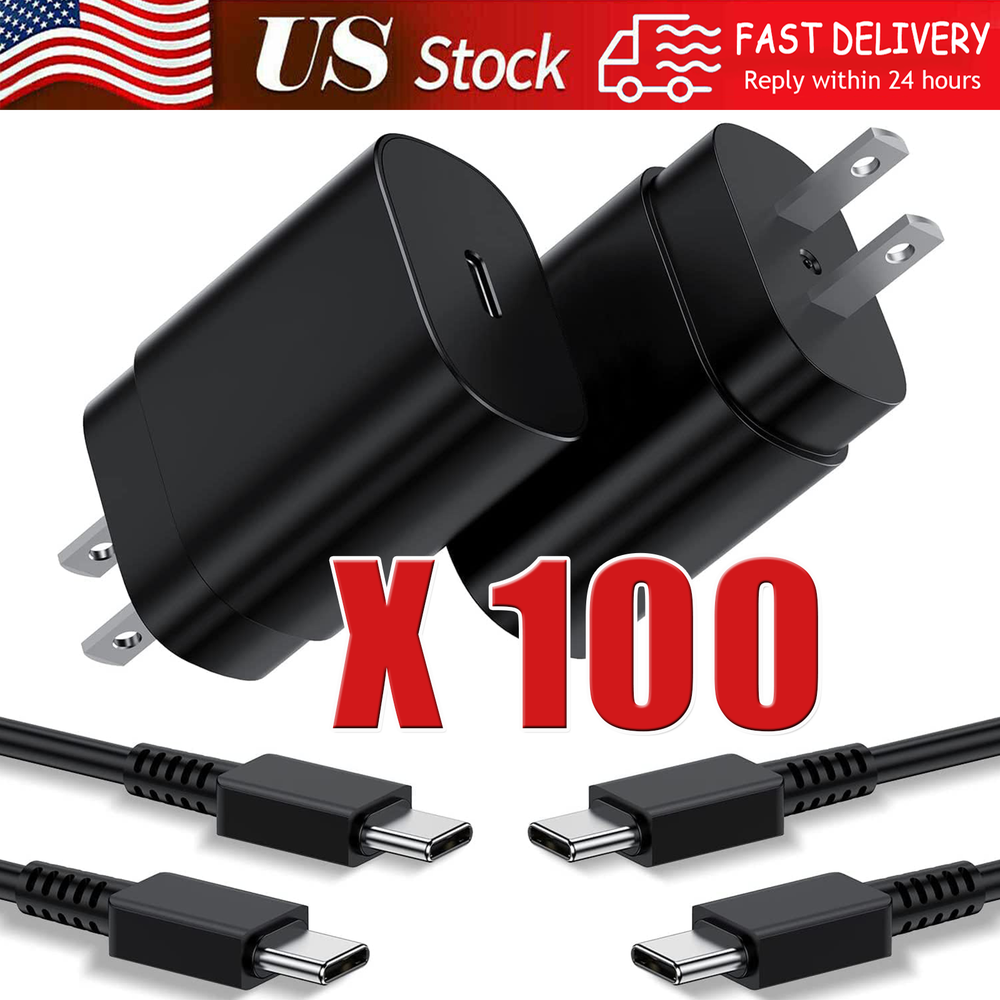 25W USB-C Fast Charger & 6FT Cable for Samsung Galaxy S20 S21 5G US
