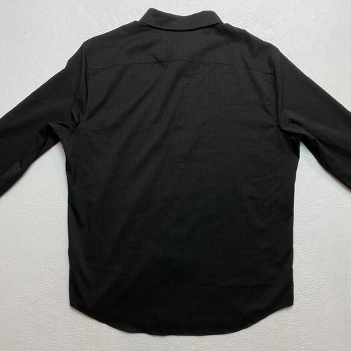 Perry Ellis Motion Shirt Men's XL Black Long Sleeve Textured Button Up - Imagen 9 de 12