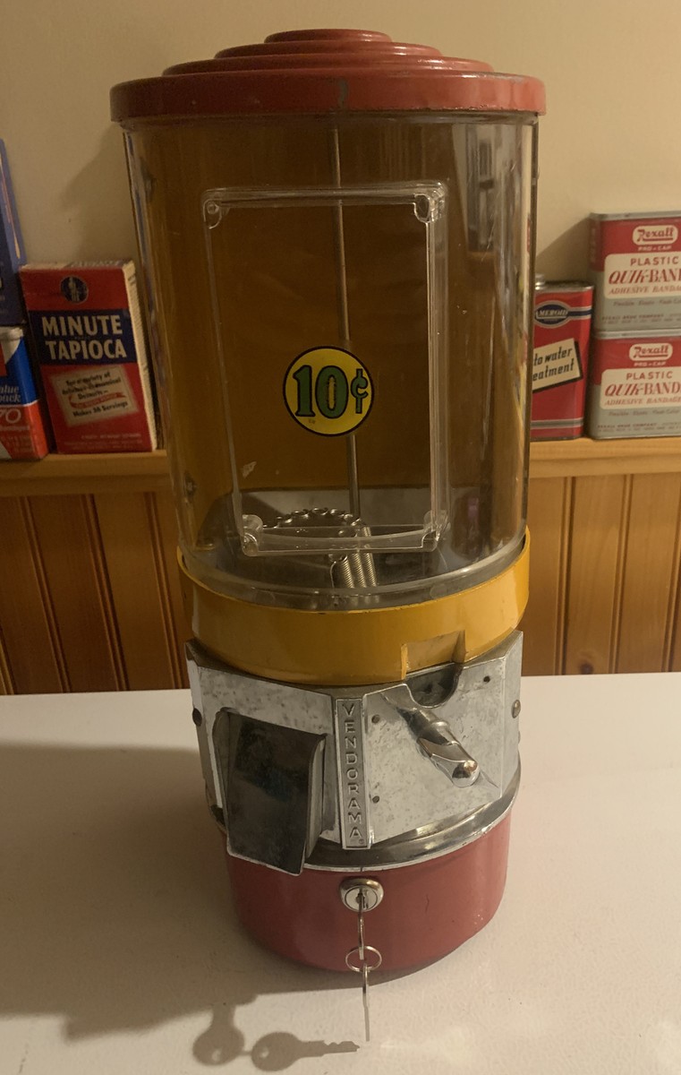 Vintage Vendorama 10 Cent Gumball Machine Plastic Globe Bubble Gum
