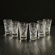 Elegant and Modern Russian Cut Crystal Shot Tequila Glasses 1.2oz, Set of 6