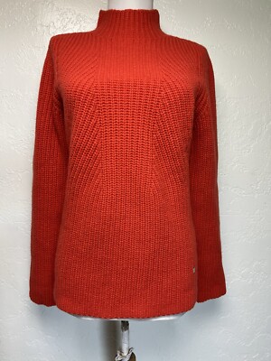 nwt Walbusch Cashmino Seamless Tunic Sweater Sz 38 M 8 Merino Cashmere Orange