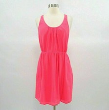 Madewell Island A-Line Dress 100 Silk Womens 0 Neon Pink Sleeveless
