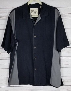 Vintage-Silk-Men-039-s-Sz-L-Short-Sleeve-Button-Front-100-Silk-Casual-Shirt
