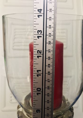 1 Pc. 14” Heavy Glass Hurricane Globe Pillar Candle Holder W/Silver Tone Base - Picture 9 of 16