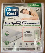 NEW Clean Rest Pro QUEEN 2-Pc Box Spring Encasement Bed Bug Allergen Dust Mite