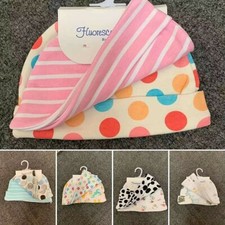 Baby Cotton Sleep Newborn Toddler Caps Beanies Girls Hat Warm Cap Hats 2 Pk