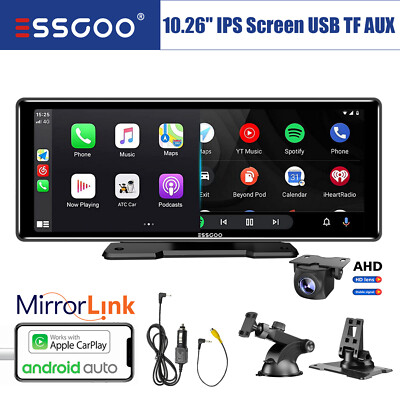10'' Car Stereo Radio Wireless Carplay Android Auto Play Multimedia USB + Camera