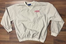VTG COMPAQ Computers Pullover Windbreaker Jacket Long Sleeve Khaki MENS MEDIUM
