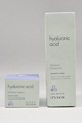 2 PC IT'S SKIN Korea Hyaluronic Acid Moisture Emulsion + HA Moisture Face Cream