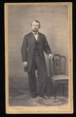 Williamson CDV - frühes Herrenportrait - Brooklyn NY 1860er