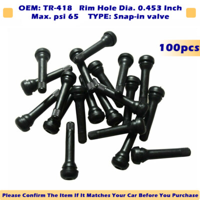 100pcs Black Tr418 Valves Standard 2