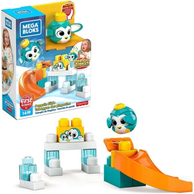 Mega Bloks Bau-Spielset mit Peek a Blocks Tier junior Pinguin Panda 14 teilig