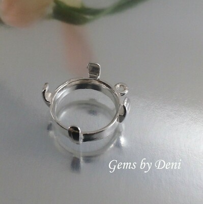 Sterling Silver Round Cabochon Pre-Notched Dangle Casting (3mm - 13mm)