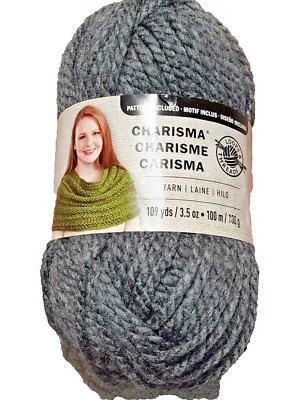 Loops and Threads Charisma Yarn #13 Charcoal 3.5 oz 109 Yard Skein Bulky 5