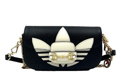 GUCCI x Adidas Small Horsebit Shoulder Bag in Black