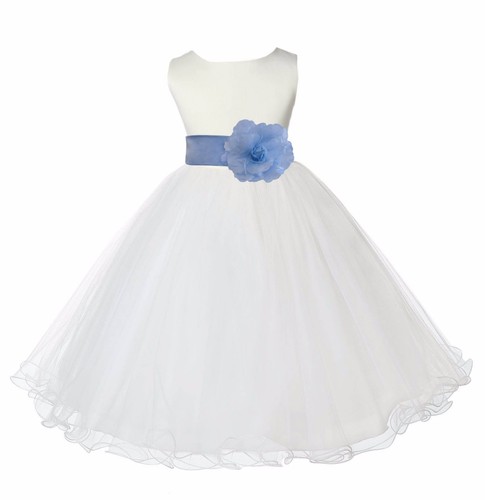 Flower Girl Dress Birthday Wedding Bridesmaid Formal Pageant Recital Graduation - Picture 12 of 45