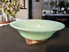 Vintage Anchor Hocking Jadeite Shell Scalloped Swirl Vegetable Serving Bowl