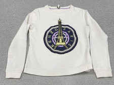 Kenzo Paris Sweatshirt Womens Small White Eiffel Tower Graphic Crewneck Logo