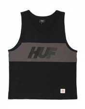 HUF Mens Graphic Vest Top XL Black Colourblock Cotton BY05