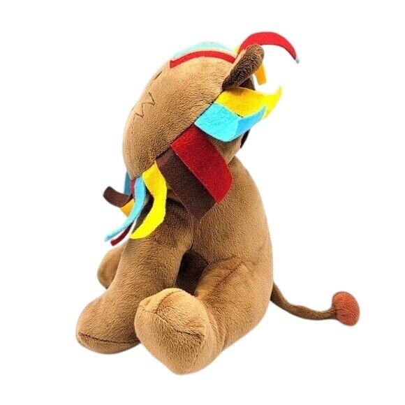 Kidsline Lion Plush Brown 9.5" Felt Tags Sewn Eyes Baby Toy Multicolor Mane