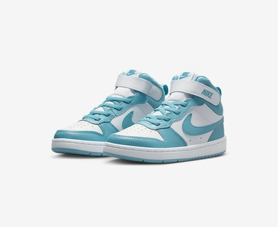 Little Kid's Nike Court Borough Mid 2 (PSV) White/Denim Turquoise CD7783 129