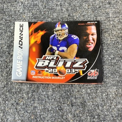 NFL Blitz 2003 Game Boy Advance Manual ONLY