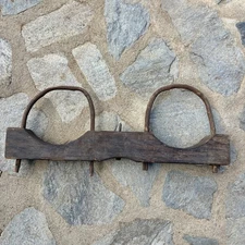 Ox Double Bow Yoke Antique Wood Farm Training Tool Primitive