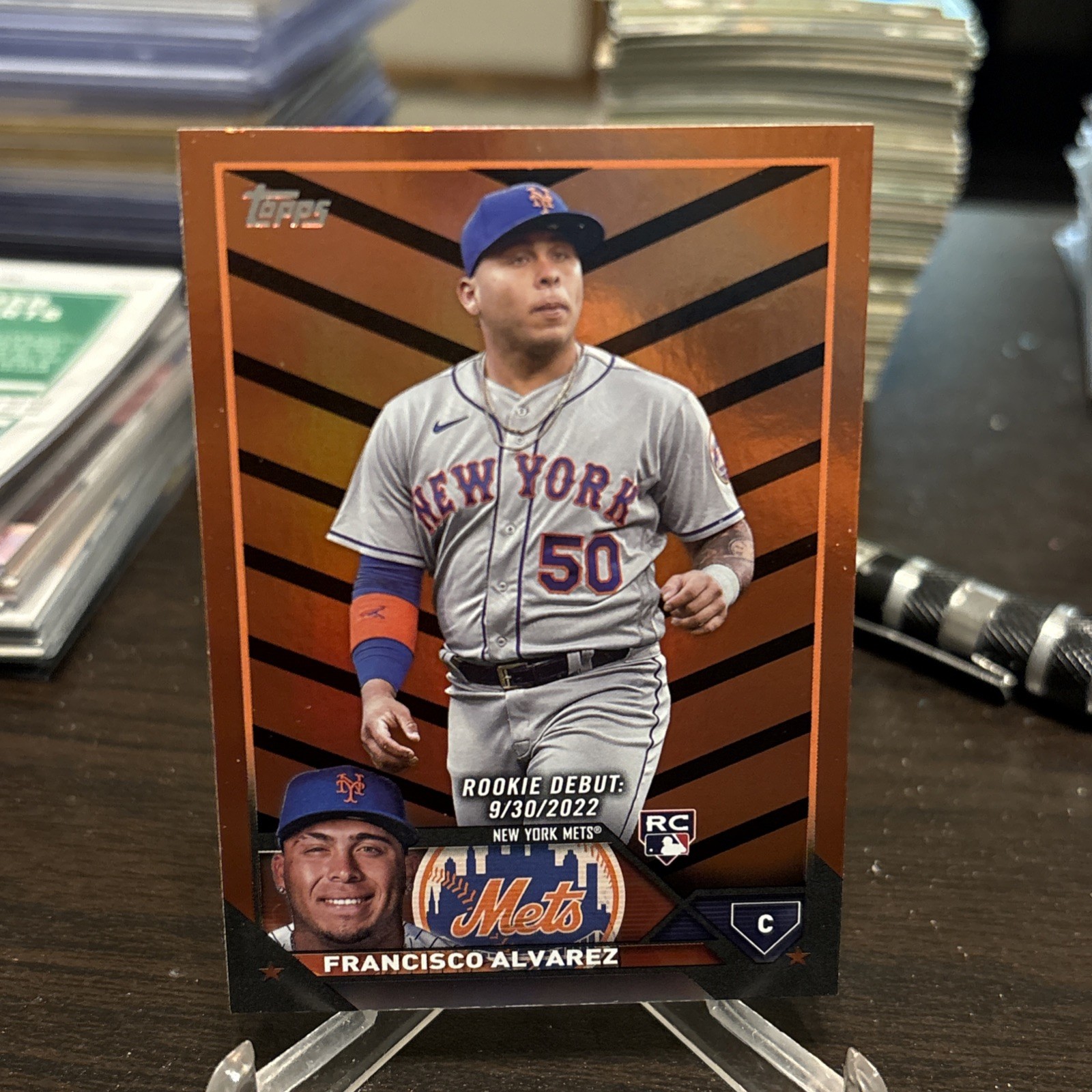 2023 Topps Update #US255 Francisco Alvarez Rookie Orange and Black Foil / Mets
