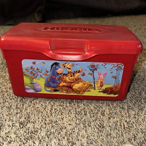 Vintage Disney Red Pooh & Friends Fall Huggies Baby Wipes Container Empty