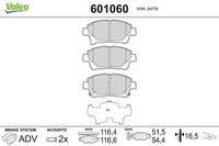 Valeo Bremsbelagsatz, Scheibenbremse 601060 FüR Aston Martin Toyota