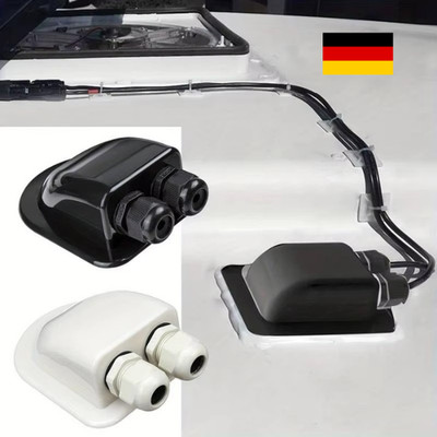 Dachdurchführung 2-fach Solar Kabeldurchführung Wohnmobil Caravan Camper Weiß DE
