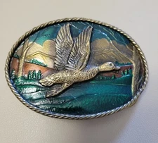 The Great American Chicago Buckle Company 1980 Goose Brass Belt Buckle