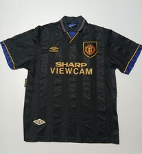 Vintage Manchester United Away Shirt1993/95 Umbro Sharp Viewcam L Made in...