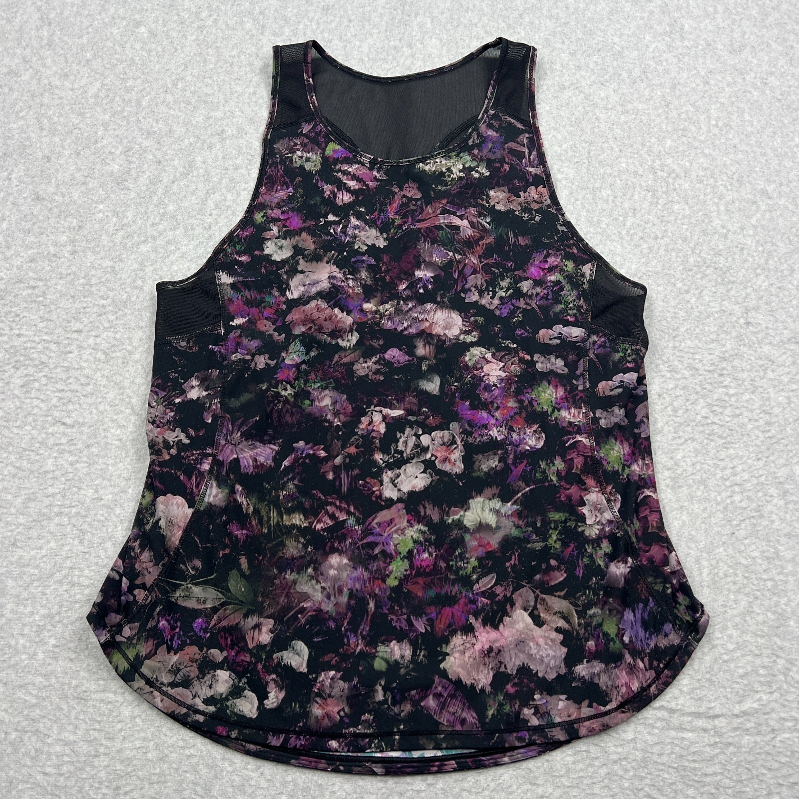Lululemon Sculpt Tank II Women's 8* Black Floral Multi Back Vent Yoga Top W1BHNS