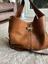 Michael Kors Large Brown Pebbled Leather Studded Chain Hobo Bag Gold, Dust Bag