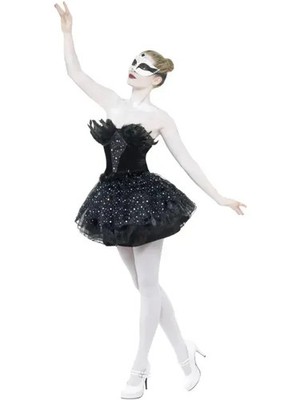 ladies black tutu dress Swan Costume Womens Gothic Ballerina Halloween Fancy Black Gothic Rococo dress: BADGE SHIPS FREE Polyester Care COLOR:Custom Color(Leave your color at