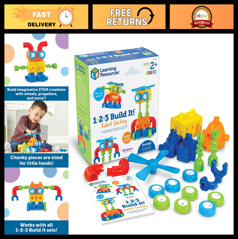 Robot Factory Building Kit for Kids - STEM Toys, Engineering Activity, Fun Robot