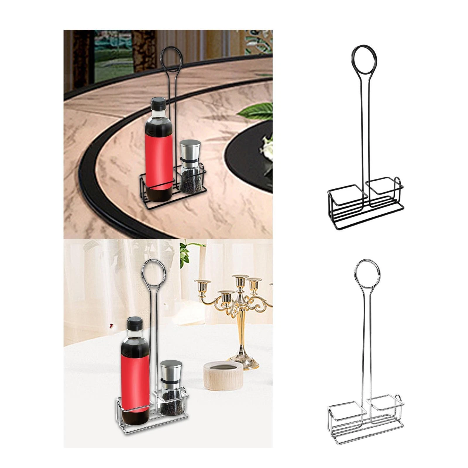 Seasoning Holder Spice Rack with Menu Clip Organization Accessories Display