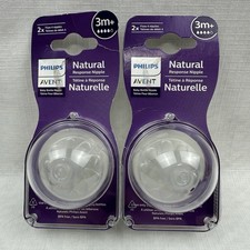 2 Packs Philips Avent Natural Response Nipple Flow 4 3M Baby Bottle Nipples